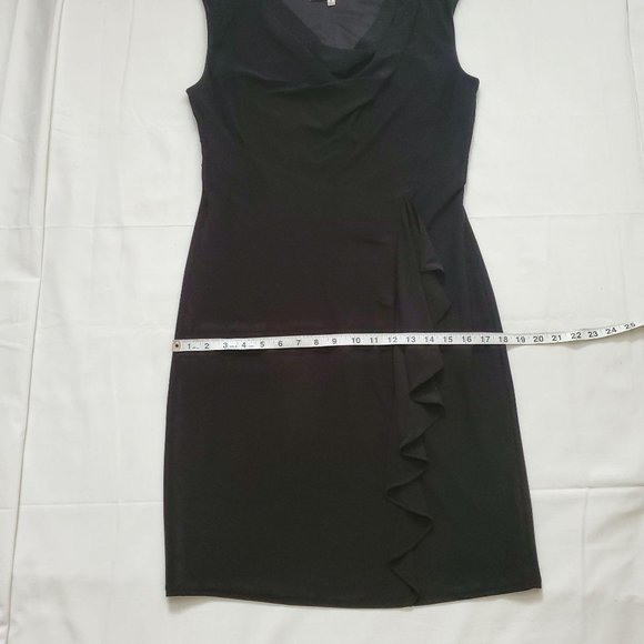 Evan-Picone Women's Classic Black Cap Sleeves Drape Neckline Cocktail Dress Sz 8 - Picture 12 of 13